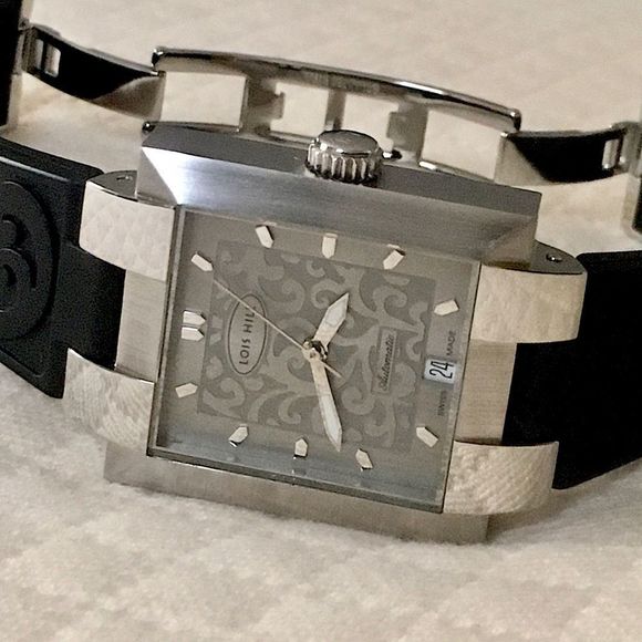 LOIS HILL Watch Automatic Grey Face Rubber Wrist Band - Picture 6 of 15